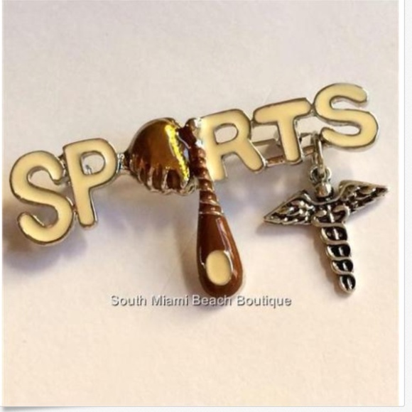 Caduceus Pin Brooch Sports Medicine Doctor Nurse - Picture 1 of 7